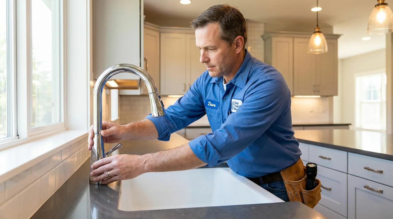 Kitchen faucet installation by Johns Plumbing LLC in Sabetha