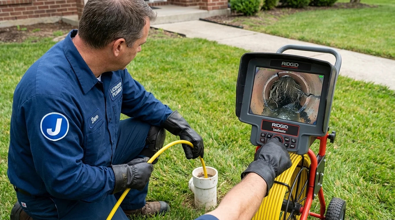 Sewer camera inspection being performed by Johns Plumbing LLC in Sabetha